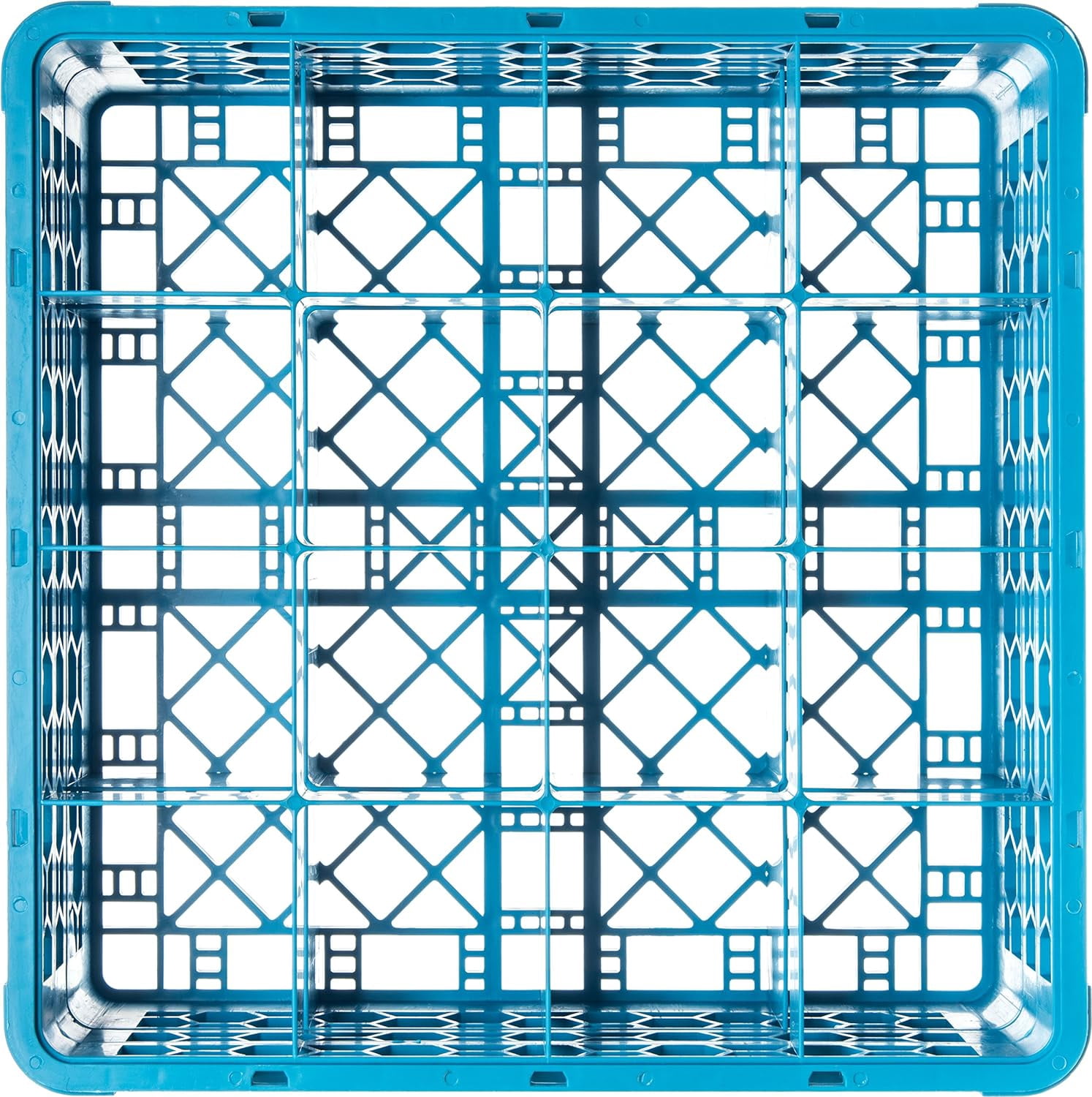 Carlisle FoodService Products RG FBA_RG Compartment Glass Rack with 2 Extenders, 7.12", Blue