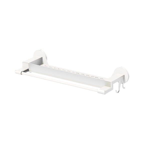 Bathroom Towel Rack with Towel Bar Foldable Towel Shelf Wall Mounted Towel Storage with Hooks No Assembly Required