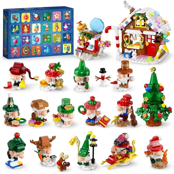 TERRAMUS Advent Calendar 2026 Christmas Gnome Village Building Set, 24 Days Countdown Toys with Gingerbread House & Christmas Tree, Holiday Gifts for Kids Boys Girls Ages 8