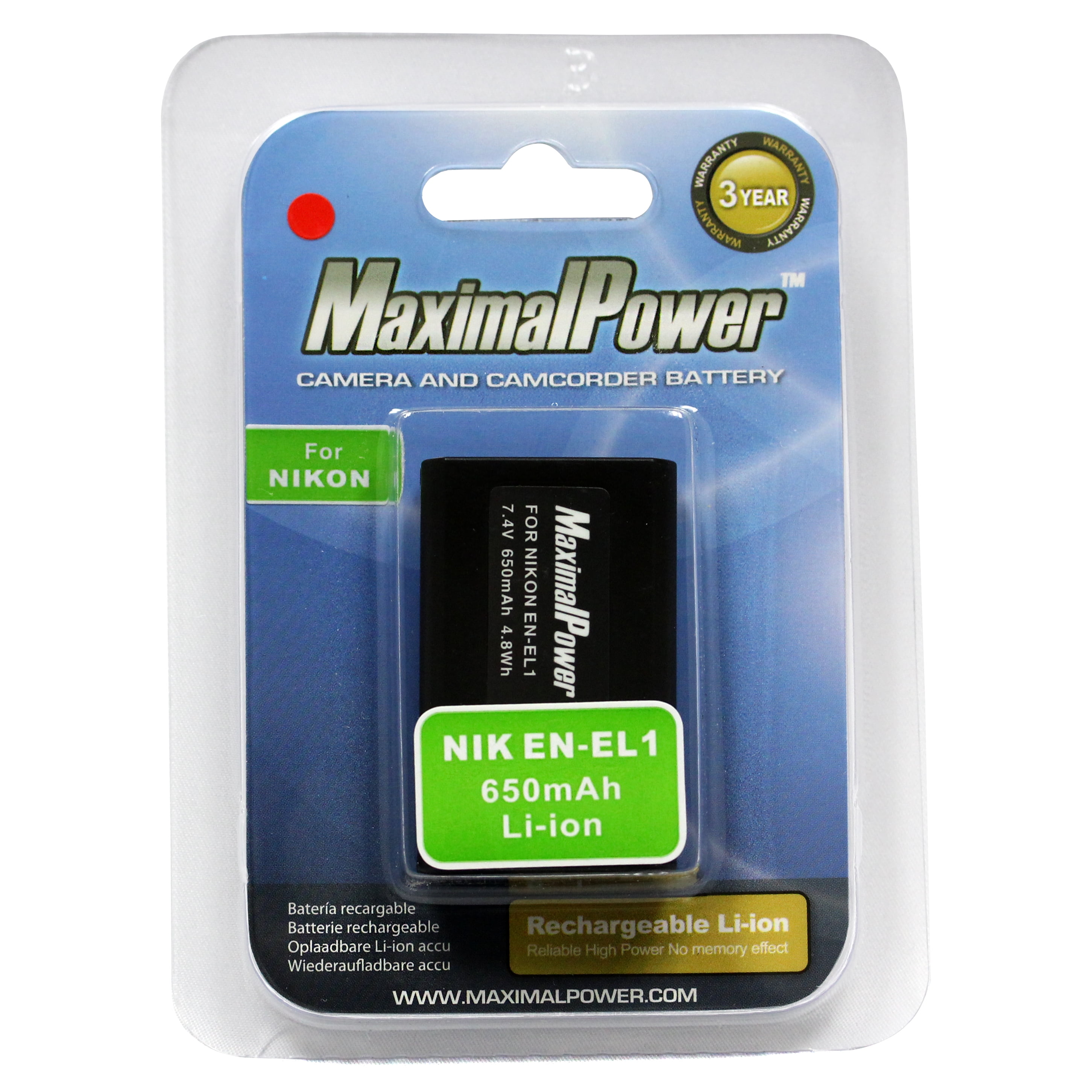 Maximalpower NIK ENEL1 replacement Battery for Nikon Coolpix 775, 880