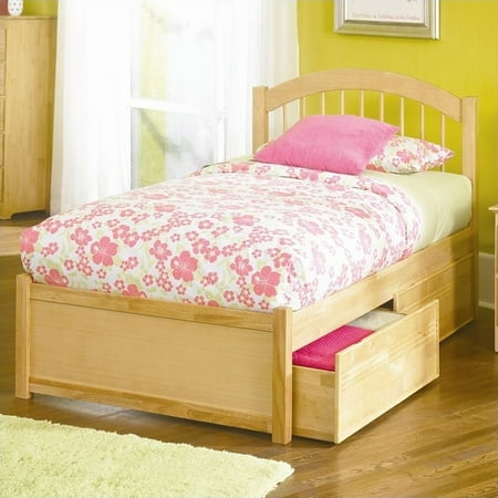 - Atlantic Furniture Windsor Platform Bed with Flat Panel Footboard in Natural Maple-King