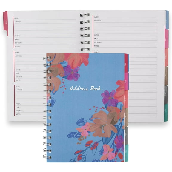 Erin Condren A5 Address Book with Sky Flowers Cover - Inspired by Erin Condren