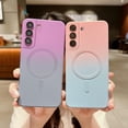 thumbnail image 5 of Gradient Magnetic for Samsung Galaxy S22 Plus 5G Phone Case, Compatible with MagSafe, Upgraded Camera Lens Film Protection Shockproof Matte Cases for Galaxy S22 Plus 6.6" (Pink Blue), 5 of 11