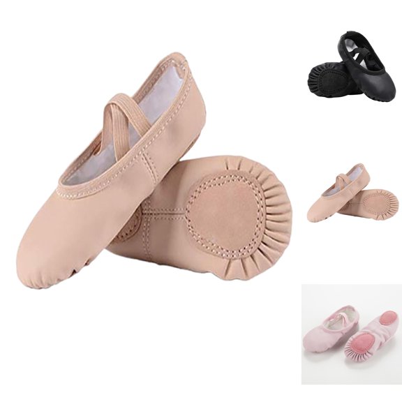 Miaoju Ballet Shoes for Girls Boys PU Leather Toddler Soft Leather Split Sole Practice Ballet slippers, Dance shoes, Drawstring design