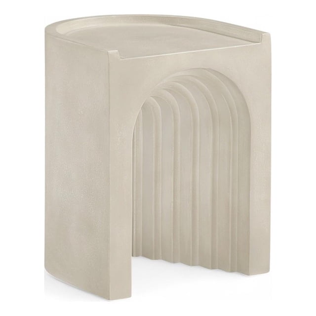 Meridian Furniture Avenda Beige Table d'Appoint en Béton pour Intérieur/extérieur