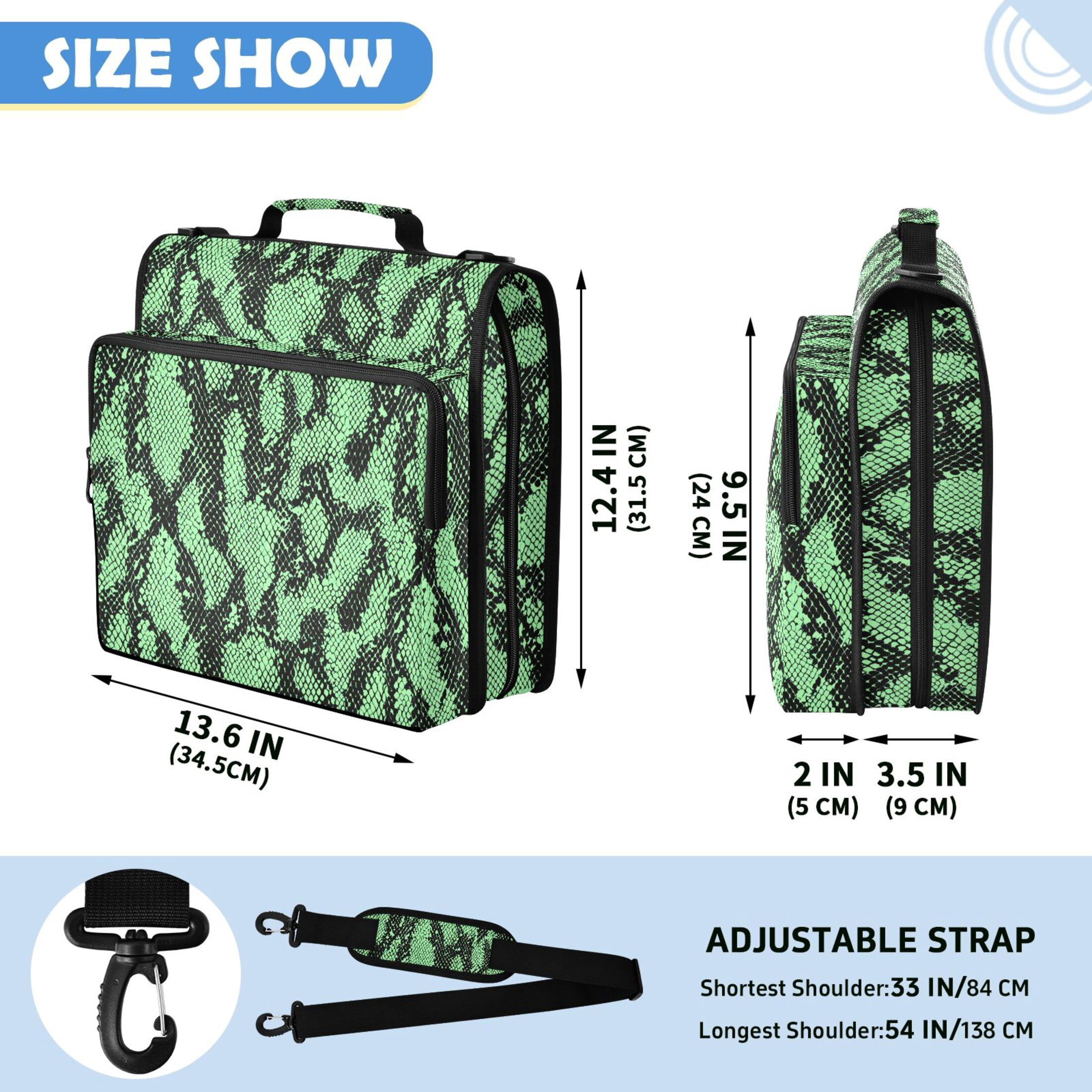 ALAZA Zipper Binder Snake Pattern-1 Pattern 2 inch 3 Ring 500 Sheet Capacity Trapper Keeper File Folder Organizer Bag