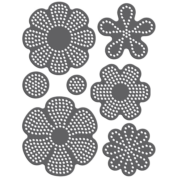 Rhinestone Genie Flowers 001 Magnetic Rhinestone Template, Black