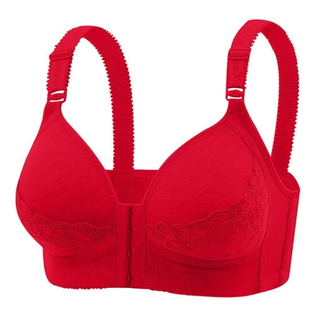 Womens Full Coverage Bras  Womens Push Up Bra Front Closure Bras Sexy Lace Padded Underwire Plunge Floral S-2XL Womens Bras Clearance under $5