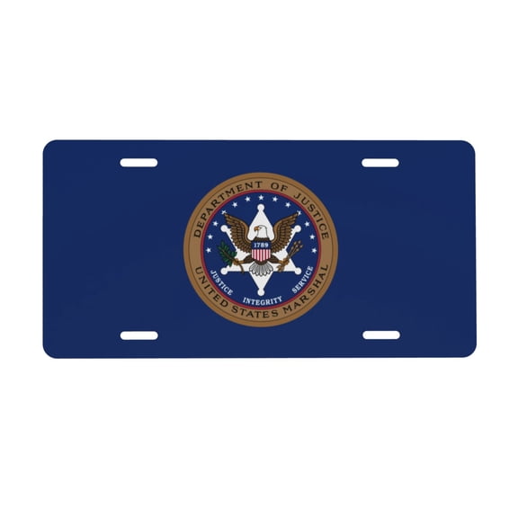 United States Marshals Service License Plate 6x12 Inch Thickening Aluminum Metal Decorative License Plates, Universal Fit For Trucks, Suvs, Vehicles