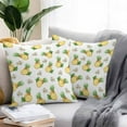 thumbnail image 5 of Outdoor Waterproof Pillow Covers Pack of 2, Pineapple Summer Yellow Fruit Watercolor White Floral Decorative Throw Pillowcases Cushion Covers for Garden Patio Tent Sofa Couch, 16x16 inch, 5 of 8