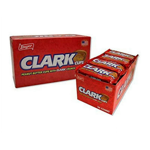 Boyer Candy Peanut Butter Clark Cups, 1.5 Ounce: Display Box of 24 Packs