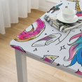 thumbnail image 5 of Acheng Unicorn Donut Drawing Square Table Cloth 100% Polyester Fiber 36*36, 5 of 8