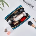 thumbnail image 3 of Artistic Swirl Snake Blue Makeup Bag, Large Capacity Travel Cosmetic Bag for Women Girls- Travel Toiletry Bag Leather Portable Waterproof Makeup Case Organizer with Handle, 3 of 4