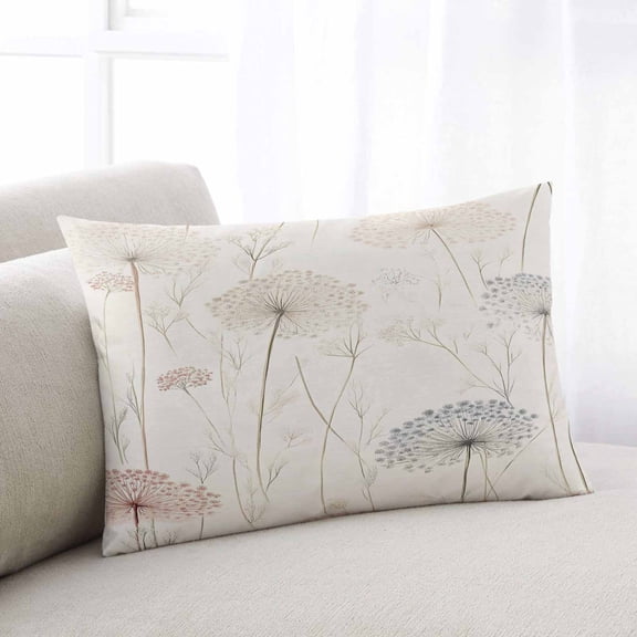 Dandelion Retro Leaves Oversized Pillow Covers, Farmhouse PlantsWatercolor Soft Throw Pillow Cases with Invisible Zipper, Decorative Pillowcase Pillows Protectors for Sofa Bed Couch 24"x36"