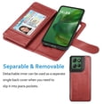 thumbnail image 5 of Njjex For Motorola Moto G Power 5G 2025 Wallet Case, Luxury PU Leather [9 Card Slots] Folio Cover with Detachable Magnetic Hard Case + Kickstand & Wrist Strap - Wine, 5 of 6