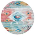 thumbnail image 5 of SAFAVIEH Barbados Aztec Corals Outdoor Runner Rug, Light Blue/Pink, 2'8" x 8', 5 of 9