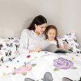 thumbnail image 5 of Homewish Cartoon French Bulldog 7-Piece Twin Bedding,Pink Purple Roses Bedding Comforter Set,White,Polkadot Reversible, 5 of 8