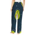 thumbnail image 3 of Uemuo Avocado in Space Pattern Women's Wide Leg Palazzo Lounge Pants with Pockets Light Weight Loose Comfy Casual Pajama Pants-, 3 of 9