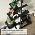 thumbnail image 6 of IdealHouse Sailboat Shaped Bookshelf, 4-Tier Ladder Book Shelf, Nautical Storage Shelves, Space-Saving Freestanding Organizer for Living Room, Office, Black, 6 of 8