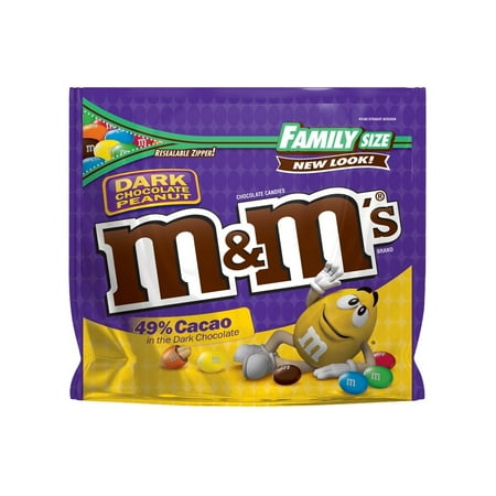 M&M's Dark Chocolate Peanut Candy Family Size, 19.2 (Best Dark Chocolate Candy)