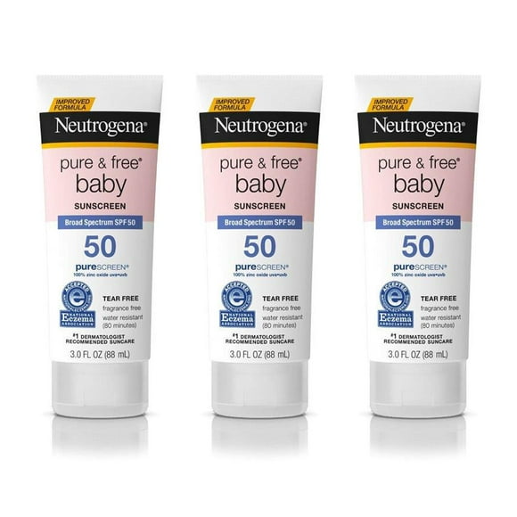 Loción solar Neutrogena Pure & Free Baby SPF 50 90 ml Paquete de 3