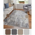 thumbnail image 6 of Feizy Cadiz Modern Abstract, Ivory/Gray/Gold, 3'1" x 5' Accent Rug Sheen Casual Watercolor Floor Rug for Living room Bedroom, 6 of 12