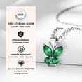 thumbnail image 5 of Bestyle Butterfly Necklace for Women Hypoallergenic May Created Emerald Necklaces Pure 925 Sterling Silver Birthstone Jewelry Gifts for Wedding Graduation, 5 of 9