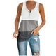 thumbnail image 2 of Pntutb Mujeres Casual Corto Sin Mangas Cuello en V Raya Suelta Camiseta Blusa tops Chaleco Pntutb Pntutb-698, 2 of 6