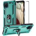 thumbnail image 1 of Wekity Galaxy A12 Case with Tempered Glass Screen Protector and Grip Ring Kickstand, Military Grade Protective Cover Magnetic Finger Loop Stand Phone Cases Compatible for Samsung Galaxy A12, Blue, 1 of 5