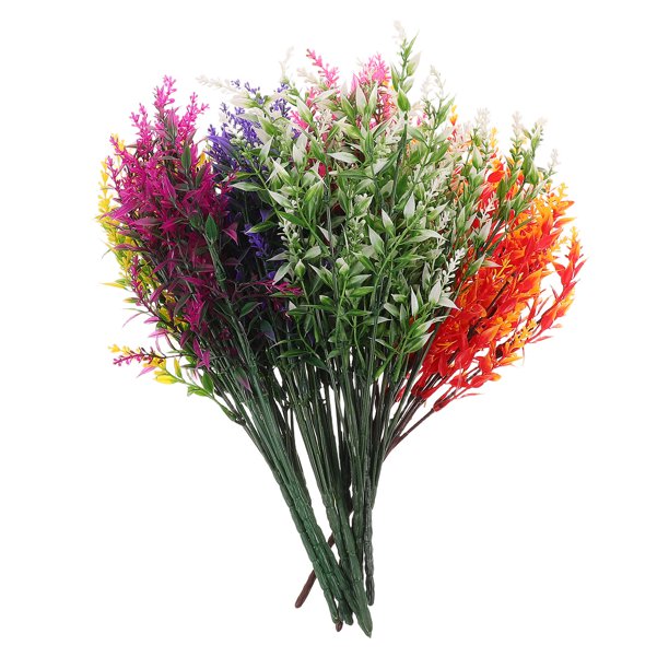 BESTYASH 12Ud Ramos De Flores Artificiales De Lavanda Multicolor Para Estilo Rústico Y Moderno