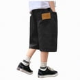 thumbnail image 1 of Gubotare Shorts de Gym pour Garçons Shorts pour Hommes à Évacuation de l'Humidité devant Plat Extensible Short de Performance Taille 9-10 (Noir, 9-10 Ans), 1 of 5