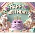thumbnail image 4 of Yatrandify Pastel Unicorn Birthday Banner Colorful Cake Celebration Decorative Design for Kids Party Celebration, 4 of 8