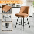 thumbnail image 4 of Zimtown Modern Bar Stools Set of 1, Swivel Barstool Counter Height Bar Chair, Kitchen Island Barstool 1 Pack, Light Brown, 4 of 7
