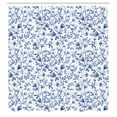 thumbnail image 2 of Ambesonne Watercolor Shower Curtain, Long Branches Flowers, 69"Wx84"L, Blue White and Ceil Blue, 2 of 4