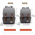 thumbnail image 2 of Vintage 16/14 inch Laptop Backpack Women Canvas Bags Men canvas Travel Leisure Backpacks Retro Casual Bag School Bags For Teenagers, 2 of 7