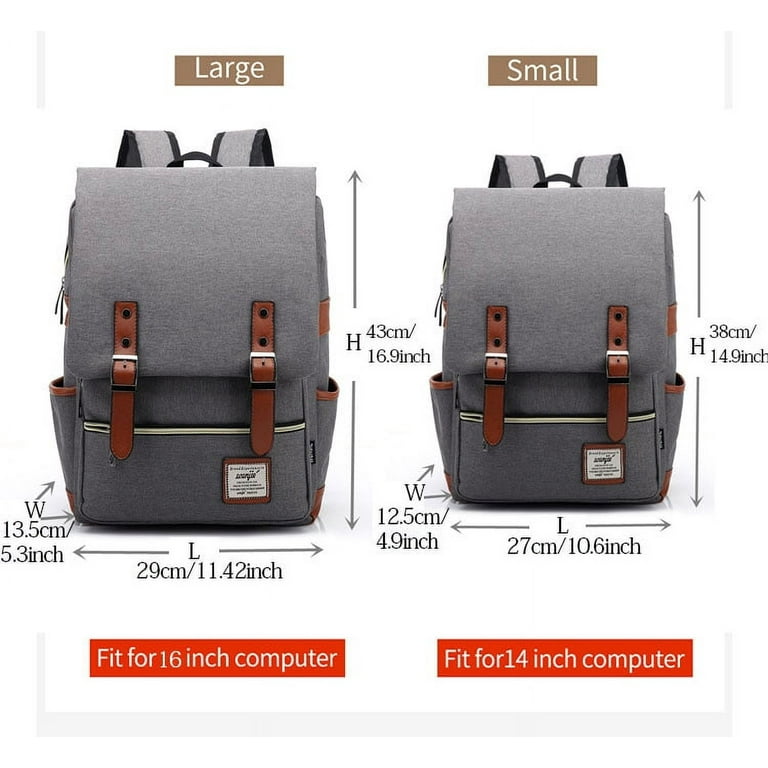 Vintage 16/14 inch Laptop Backpack Women Canvas Bags Men canvas Travel Leisure Backpacks Casual Bag School Bags For Teenagers - Walmart.com Vintage 16/14 inch Laptop Backpack Women Canvas Bags Men canvas Travel Leisure Backpacks Casual Bag School Bags For Teenagers - Walmart.com