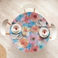 thumbnail image 4 of Ambesonne Botanical Fitted Round Tablecloth, Spring Season Love Dots, 45"- 56" Diameter, Coral Sky Blue and Peach, 4 of 5
