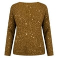 thumbnail image 5 of oqasdz Sweatshirts for Women Sequin Drop Shoulder Long Sleeve Performance Festival for V Neck Interior Versatile Casual Dailywear, 5 of 5