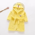 thumbnail image 2 of Gibobby Children's Plush Coral Fleece Bathrobe,Cozy Hooded Robe with Belt,Cute Print,for Kids Toddlers 2-12 Years,Warm After-Bath Loungewear Toddler Pajamas Toddler Pajamas,Yellow,Size 5-6T, 2 of 6