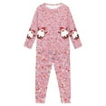 thumbnail image 2 of Suhoaziia Pajamas Set for Kids Skin Friendly Cozy Up Cherry Blossom Santa Pajamas Top and Pants with Pocket Set of 2 Sleep Pants Bottoms 9-10Y,Athletic Multi-Season Pj Set, 2 of 5