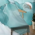 thumbnail image 5 of Teal Blue Marble Semi Sheer Curtains 84 Inch Length 2 Panels Set, Marble Crack Lines Modern Art Sheer Kitchen Curtain Privacy Voile Window Curtain for Living Room Bedroom Rod Pocket Drapes, 5 of 7