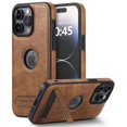 thumbnail image 2 of Luxury PU Leather Fold Bracket Holder Phone Case For iPhone 14 13 12 Pro Max 15 14 Pro Max Business Shockproof Silicone Cover, 2 of 5