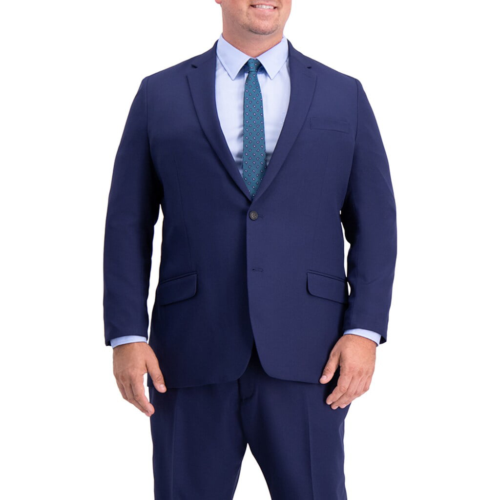 Big & Tall Active Series Classic-Fit Herringbone Suit Jacket Navy ...