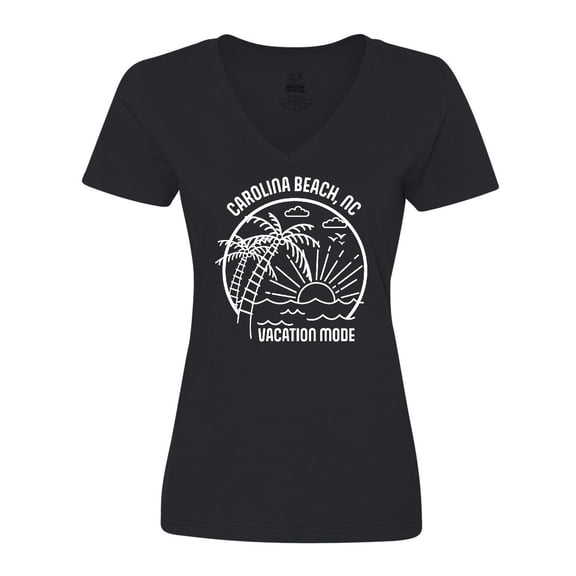 Inktastic Summer Vacation Mode Carolina Beach North Carolina Women's V-Neck T-Shirt