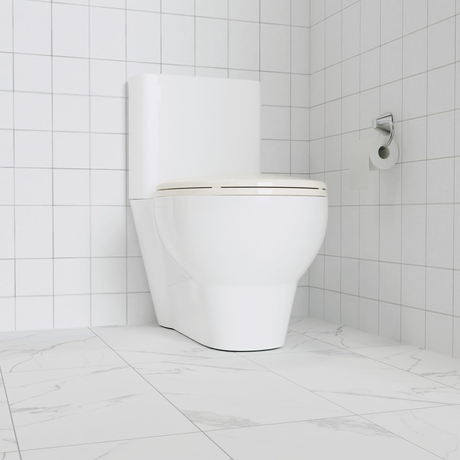 M optimized Toilet Seat, Plastic Toilet Seat With Soft Close, Never Loosen, Easy Clean, 17inch / 19inch Round Toilet Seat, Elongated Toilet Seat