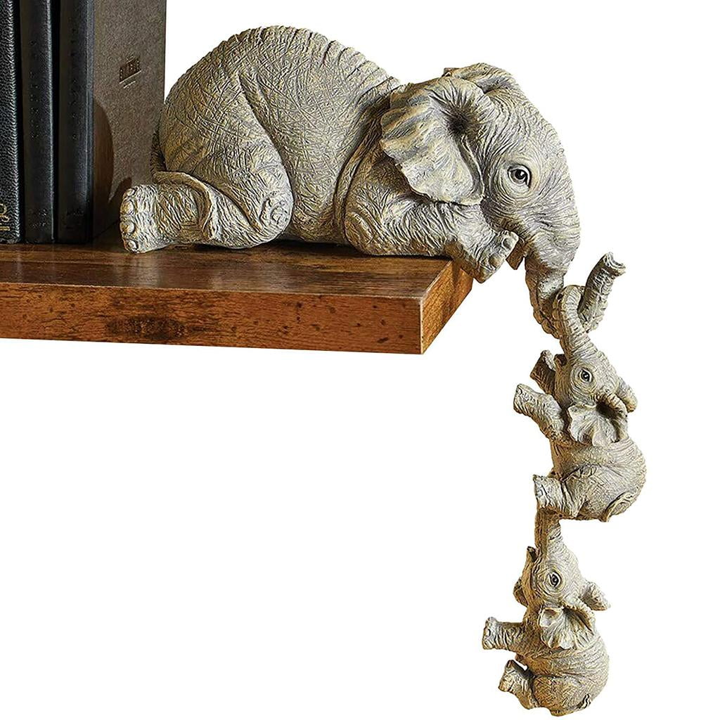 Animal Figurine Ornaments,Elephants Collectible Statue Elephant Mother