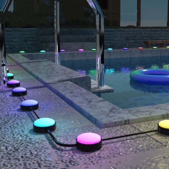 EGNMCR Pool Accessories, Sports & Outdoors LED Bluetooth Pool Lights Outdoor LED Ground Plug Lights RGB Bluetooth Patio Pool Decorative Ambient Light String Pool Lights