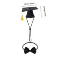thumbnail image 2 of Pet Graduation Cap with Bow Tie and Yellow Tassel Dog Cat Accessory for Small Animals Photo Prop Holiday Outfit, 2 of 6