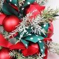 thumbnail image 4 of Dinheiro Corona navideña Guirnalda de invierno Corona artificial de 42 cm con cinta de bolas navideñas Decoraciones navideñas Corona de puerta delantera para decoración navideña de invierno, 4 of 5
