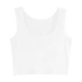 thumbnail image 4 of Women Summer Tops Women's Casual Round Neck T Shirt For Summer And Fall Daily Wear Vacation Outing Comfortable Pure Color Tee With Jeans And Pants Camisole Women Short Sleeve Bra Tops Care White S, 4 of 4